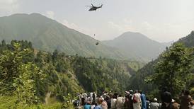 All eight people rescued from cable car dangling above Pakistan ravine 