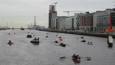 Flotilla of over 40 boats takes to the Liffey for All-in-a-Row
