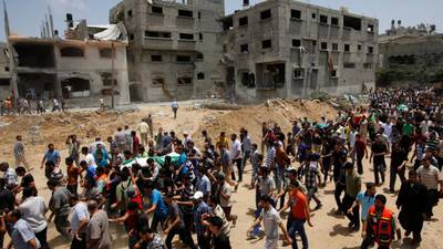 Thousands flee homes as Gaza death toll reaches 166, including 30 children