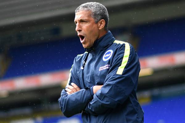 Chris Hughton would take a 17th-placed finish right now