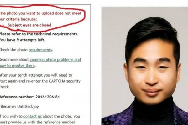 Man of Asian descent has passport photo rejected for ‘closed eyes’