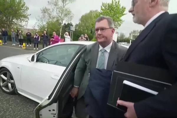 Ex-DUP leader Jeffrey Donaldson arrives in court over sex offence charges