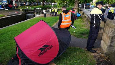 More than 100 asylum seeker tents cleared from Grand Canal