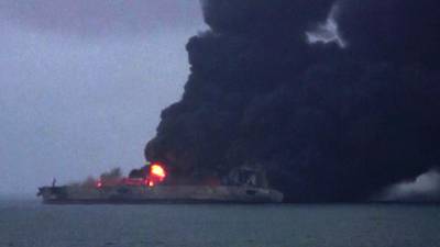 Chinese officials fear burning oil tanker may explode