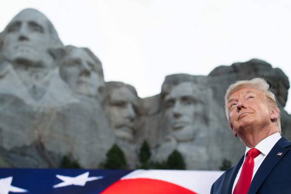 Trump denies asking how to add face to Mount Rushmore