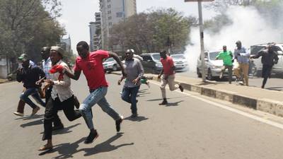 Police fire tear gas at protesters in Kenya as election tensions escalate