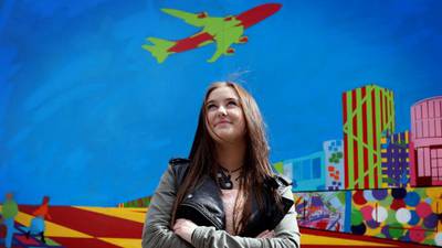Dublin teens unveil murals at Luas cross city worksite