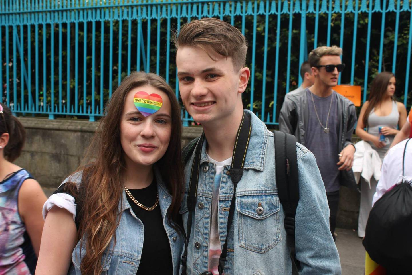 Luke Faulkner and friend Sophia at Pride in 2013