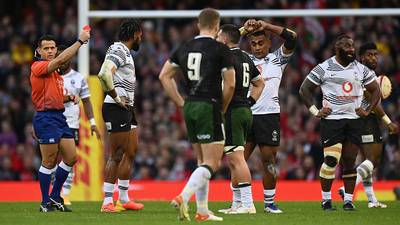 Fiji’s Eroni Sau handed five-week ban after seeing red vs Wales