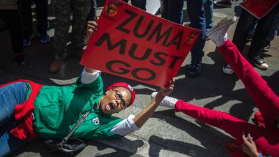 South African unions protest against ‘elite predator’ Zuma