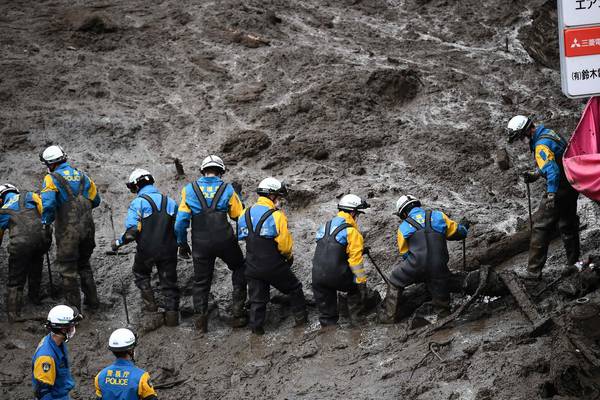 Up to 80 missing after landslide destroys houses in Japan