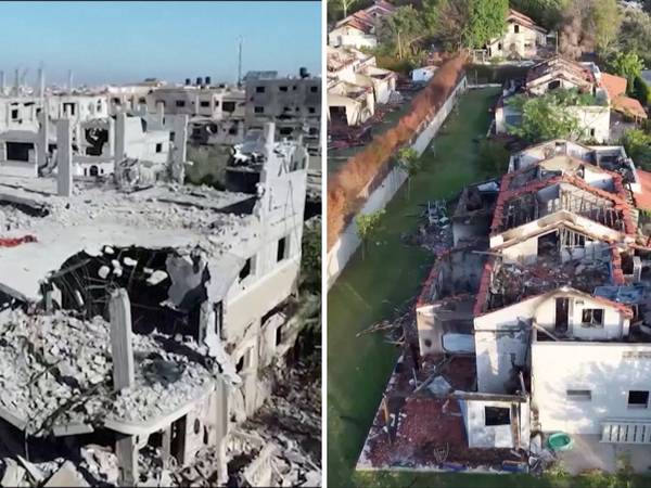 Drone footage captures damage in both Gaza and Israel as truce holds