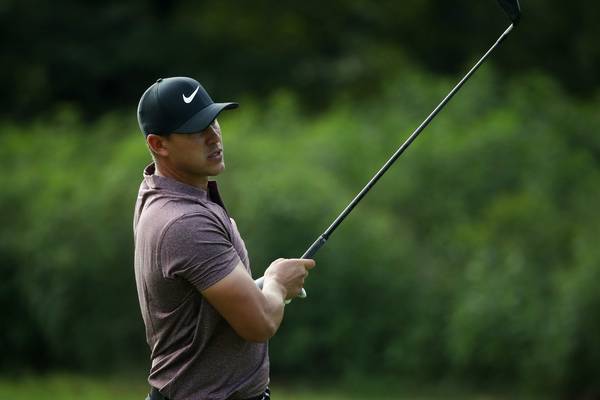 Brooks Koepka roars into share of the lead in New Jersey