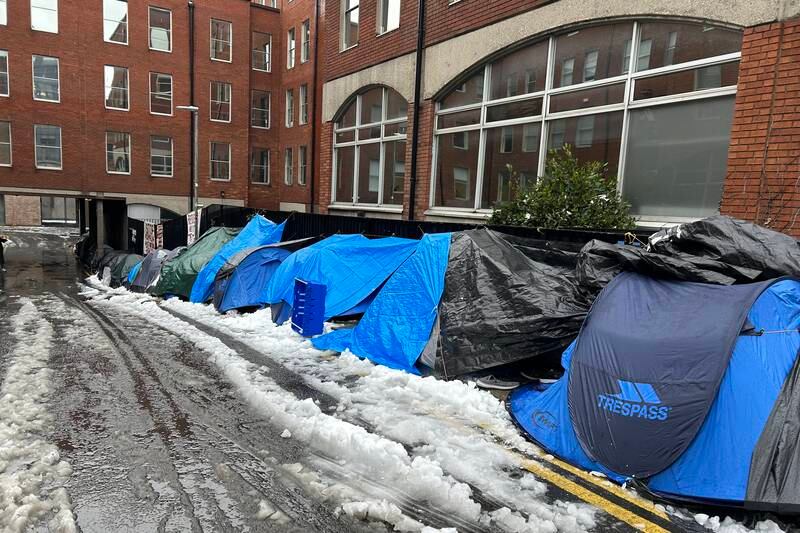 Dozens of asylum seekers await accommodation after night in sub-zero temperatures