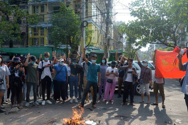 Myanmar military cuts wireless internet amid coup protests