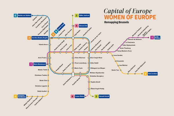 Reworked Brussels metro map celebrates Irish women