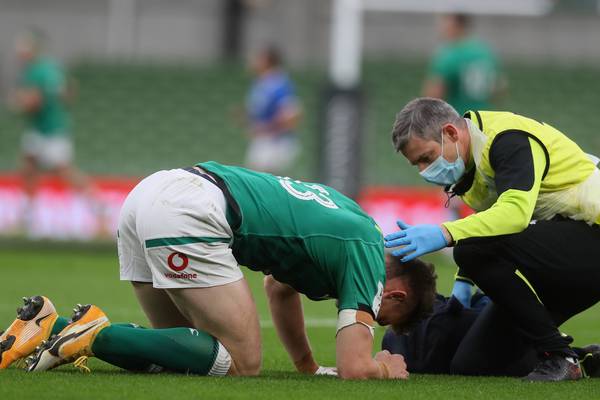 Ireland’s Garry Ringrose suffers broken jaw in Italy win
