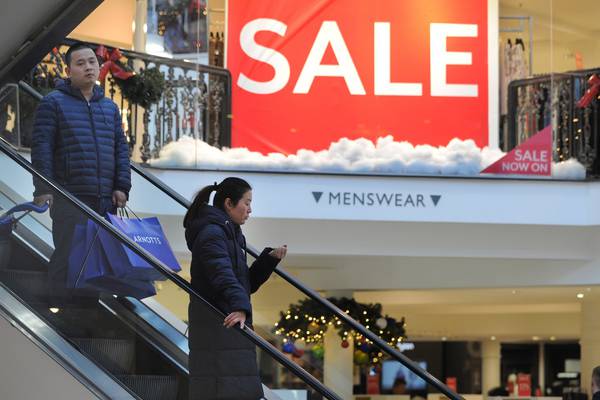 Retail sales fall in December but remain up in annual terms
