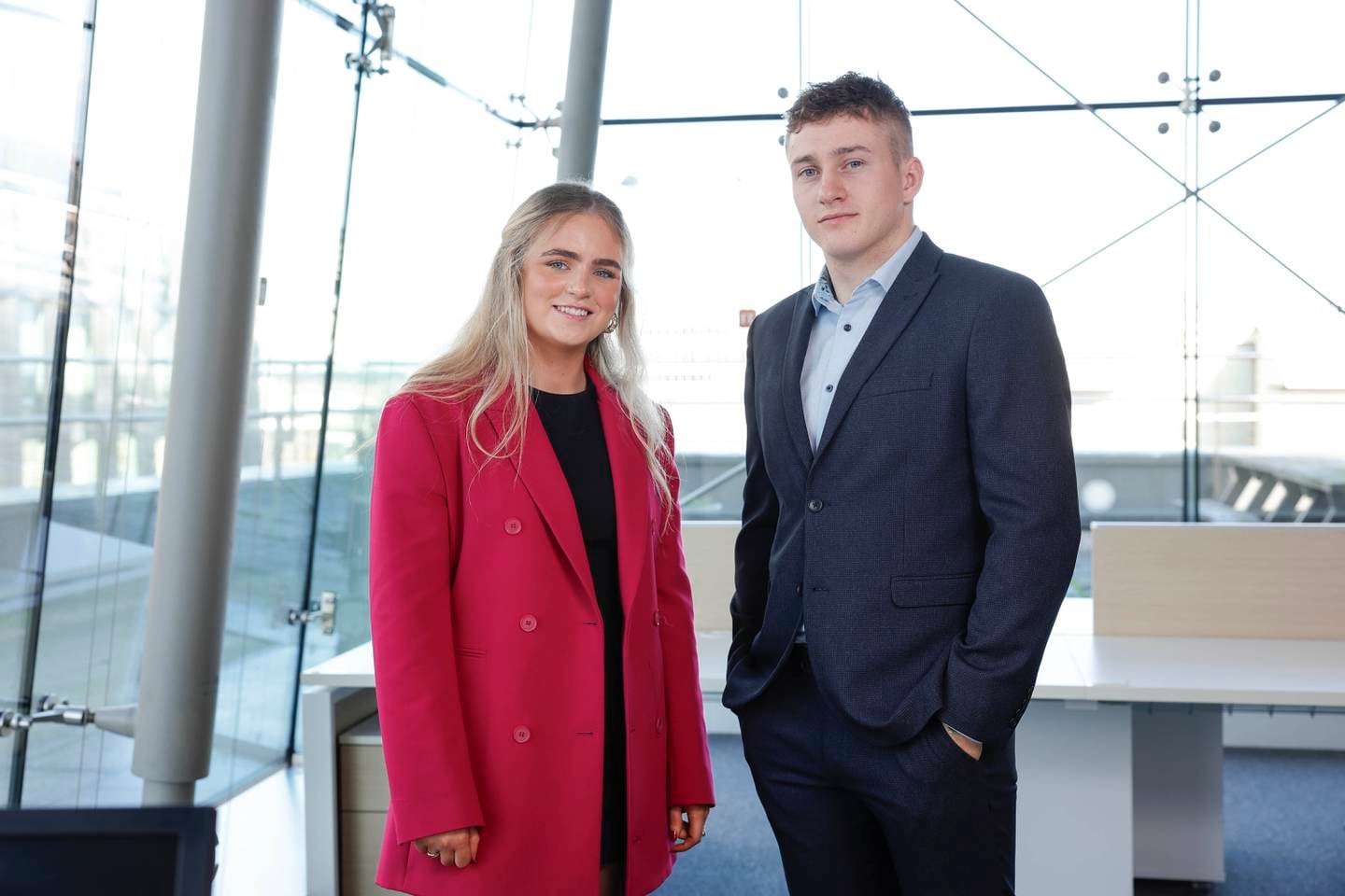 Ciara Walsh and James Fahey of Just Tip at The Irish Times Innovation Awards 2023 final judging day. Photograph: Conor McCabe Photography.