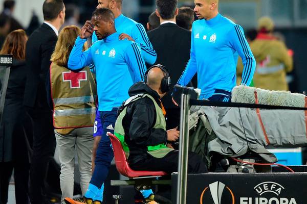 Patrice Evra sent off before kick-off for kick out at Marseille fan