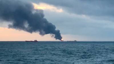 At least 10 killed after two ships catch fire near Crimea