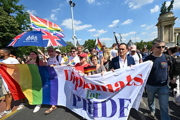 Thousands join Budapest Pride parade in protest at state’s anti-LGBT moves