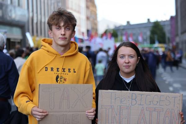 Food shopping, rent and bills huge concerns amongst young and old marchers at the Dublin cost-of-living protest