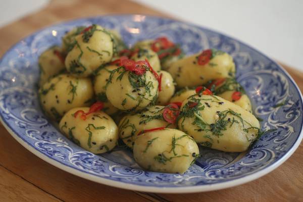 Green and perky spuds