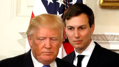 Trump stands by  Kushner as  Russia crisis deepens