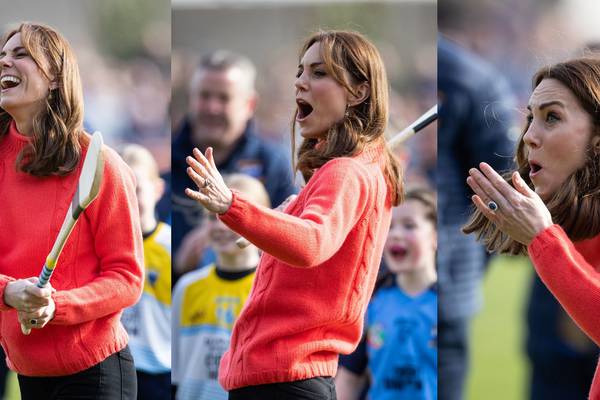 Duchess shows hurling promise as royals sign off on Irish visit