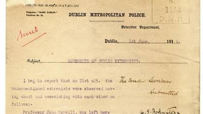 Secret police files relating to Easter Rising released