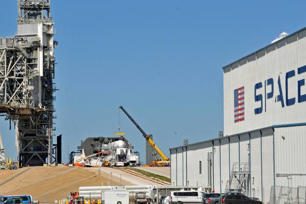 SpaceX Falcon rocket poised for flight from historic Nasa launchpad