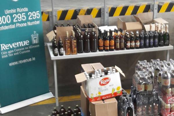 Alcohol hidden in furniture seized by Revenue officers at Dublin port