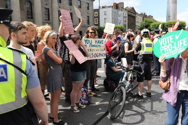 Opposing sides clash during abortion rallies in Dublin