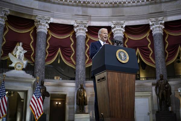 Biden blames Trump for violent attack on Capitol in Washington