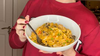 Feed a family of four for less than €10 with Anna Geary’s chicken pesto tagliatelle