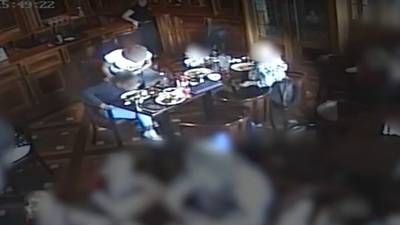 CCTV shows diner pretending to choke on shard of glass, pub claims