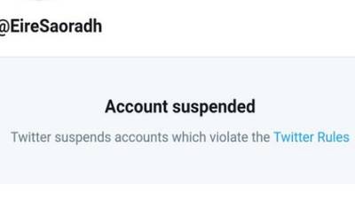 Twitter account of dissident group Saoradh suspended