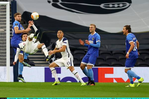 Dele Alli’s overhead kick helps Tottenham sink Wolfsberger to reach last 16