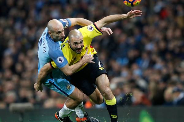 Pablo Zabaleta’s strike sets Manchester City on their way to conquering Watford