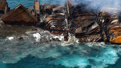 Sri Lanka fears marine disaster after cargo ship explosion