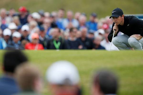 Frustrated Rory McIlroy fails to spark as he loses ground on Irish Open field