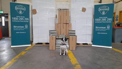 Detector dog Milo helps Revenue to sniff out smuggled cigarettes worth €3.8m