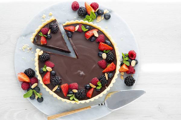 This chocolate tart might be the holy grail of dinner party desserts