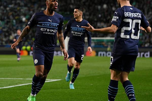 Manchester City put one foot in quarter-final after five goal rout of Sporting