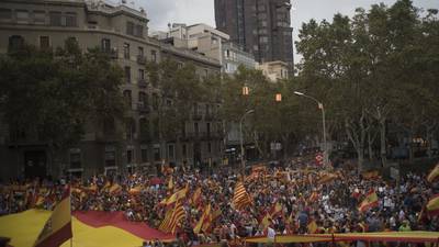 Thousands opposed to Catalan independence vote gather in Barcelona