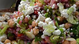 Chickpea, feta and herb salad
