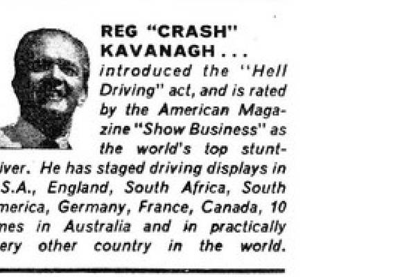 An Irishman’s Diary on Reg ‘Crash’ Kavanagh – global superstar of the stunt world