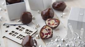 Cranberry truffles with white and dark chocolate