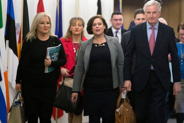 Sinn Féin delegation meets EU’s chief Brexit negotiator in Brussels
